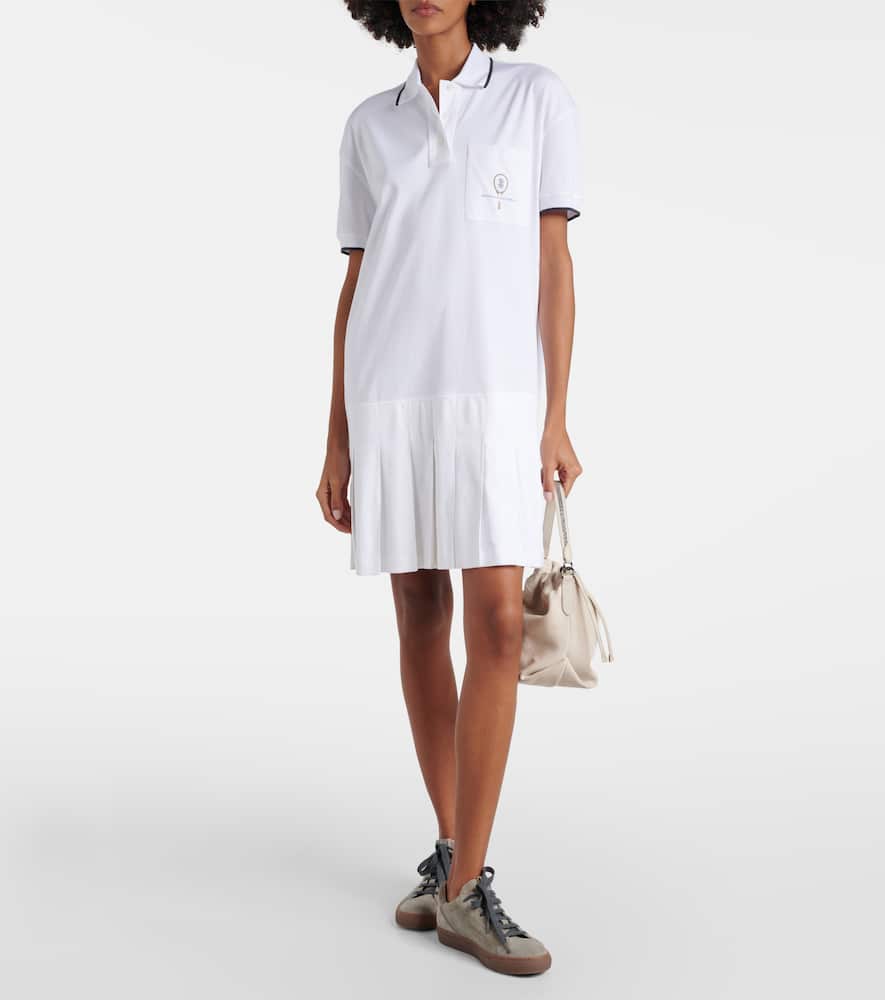 Brunello Cucinelli Pleated cotton polo dress
