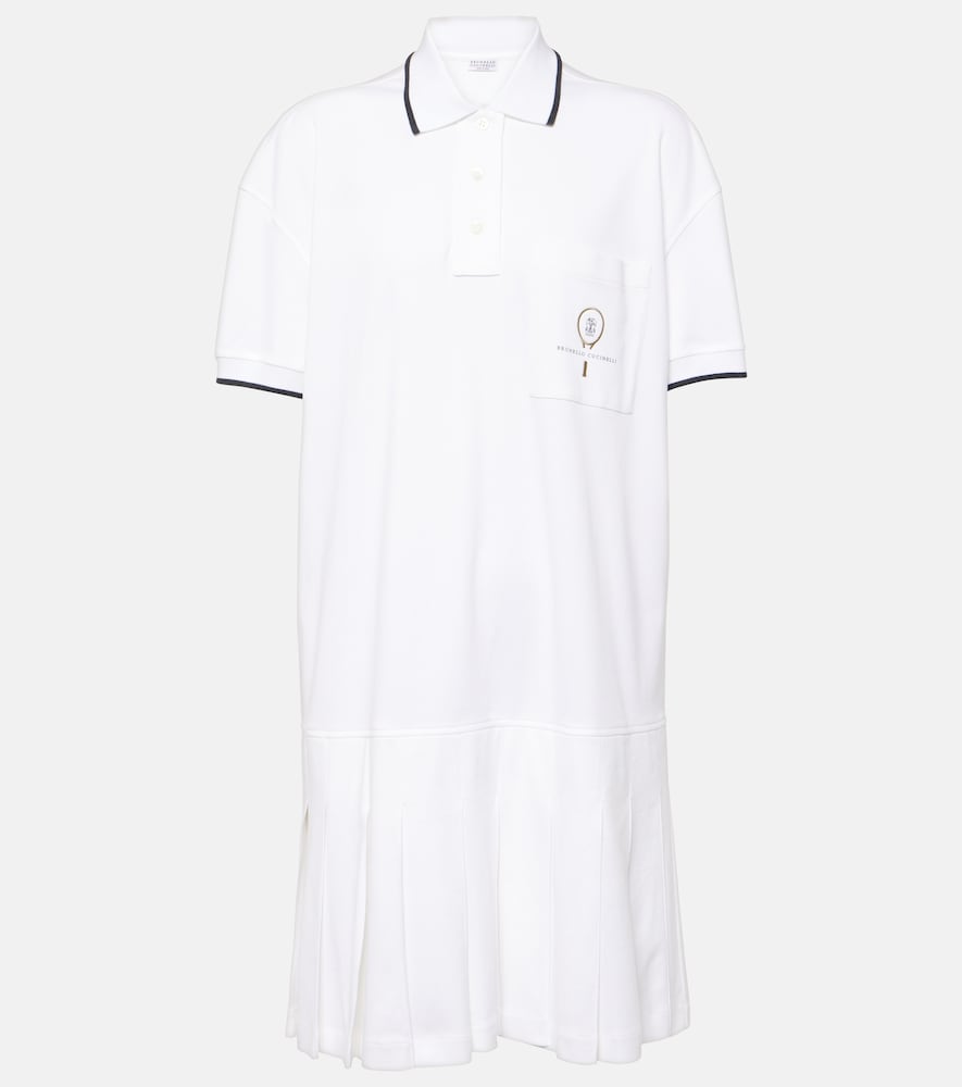 Brunello Cucinelli Pleated cotton polo dress. Brunello Cucinelli 褶裥棉质polo连衣裙