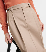 Brunello Cucinelli Pleated low-rise cotton-blend maxi skirt
