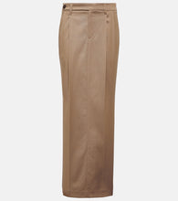 Brunello Cucinelli Pleated low-rise cotton-blend maxi skirt - Brunello Cucinelli 褶裥低腰棉混纺长裙