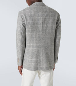 Brunello Cucinelli Prince of Wales checked silk-blend blazer