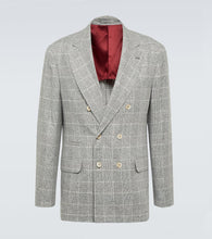 Brunello Cucinelli Prince of Wales checked silk-blend blazer