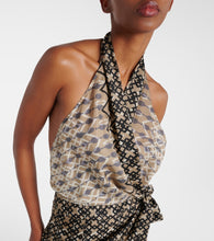 Brunello Cucinelli Printed halterneck silk maxi dress