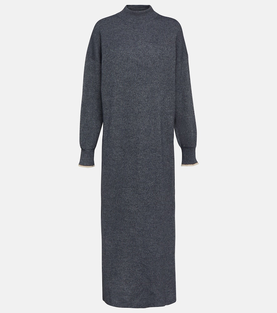 Brunello Cucinelli Ribbed-knit cotton and alpaca midi dress. Brunello Cucinelli 罗纹针织棉羊驼毛中长连衣裙