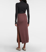 Brunello Cucinelli Ribbed-knit cotton midi skirt