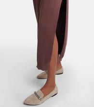 Brunello Cucinelli Ribbed-knit cotton midi skirt