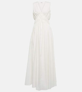 Brunello Cucinelli Ruched cotton maxi dress
