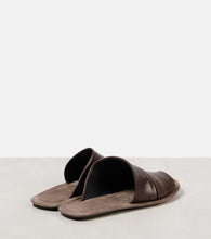 Brunello Cucinelli Ruched leather slides