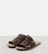 Brunello Cucinelli Ruched leather slides