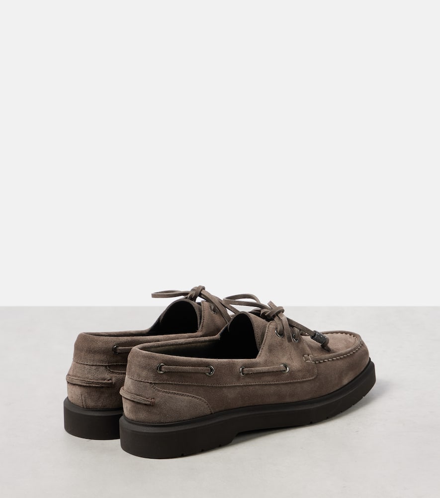 Brunello Cucinelli Sail Monili suede boat shoes
