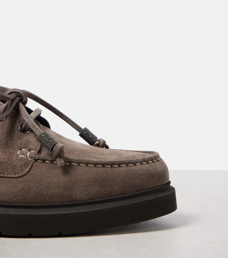 Brunello Cucinelli Sail Monili suede boat shoes
