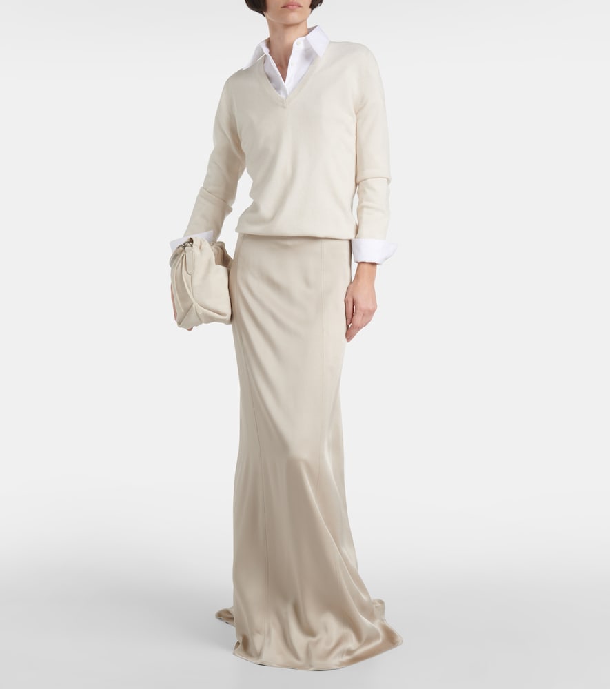 Brunello Cucinelli Satin maxi skirt