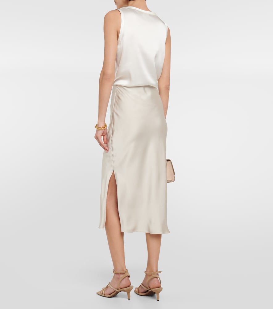 Brunello Cucinelli Satin midi skirt
