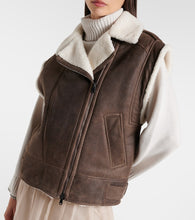 Brunello Cucinelli Shearling-lined leather vest