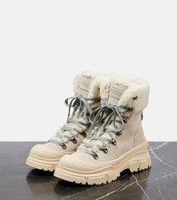 Brunello Cucinelli Shearling-lined suede lace-up boots