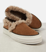 Brunello Cucinelli Shearling-lined suede slip-on shoes