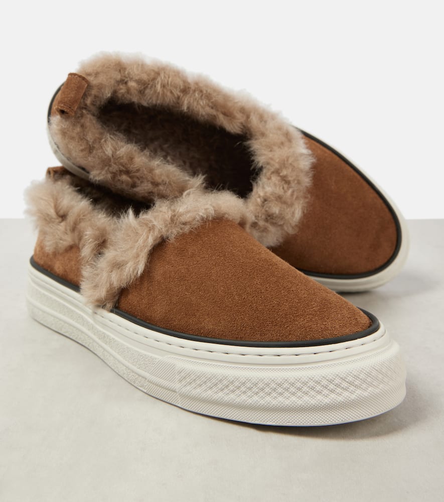 Brunello Cucinelli Shearling-lined suede slip-on shoes