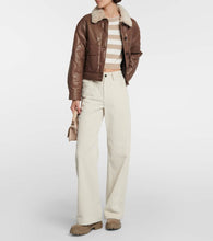 Brunello Cucinelli Shearling-trimmed leather jacket