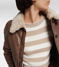 Brunello Cucinelli Shearling-trimmed leather jacket