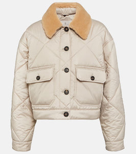 Brunello Cucinelli Shearling-trimmed quilted jacket