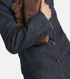 Brunello Cucinelli Single-breasted denim blazer