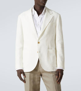 Brunello Cucinelli Single-breasted linen blazer