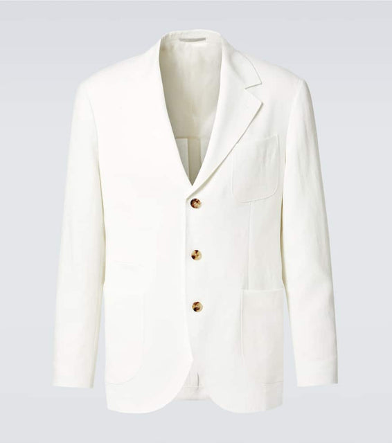 Brunello Cucinelli Single-breasted linen blazer