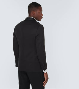 Brunello Cucinelli Single-breasted silk tuxedo jacket