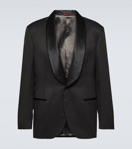 Brunello Cucinelli Single-breasted silk tuxedo jacket