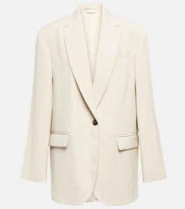 Brunello Cucinelli Single-breasted wool-blend blazer