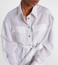 Brunello Cucinelli Striped cotton and silk-blend shirt dress