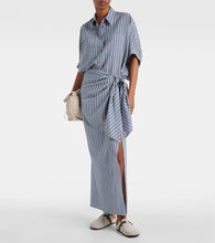 Brunello Cucinelli Striped cotton and silk wrap skirt