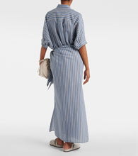 Brunello Cucinelli Striped cotton and silk wrap skirt