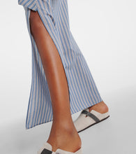 Brunello Cucinelli Striped cotton and silk wrap skirt