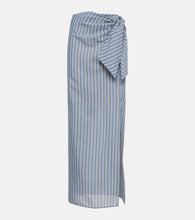Brunello Cucinelli Striped cotton and silk wrap skirt - Brunello Cucinelli 条纹棉丝裹身裙