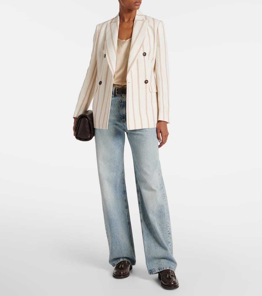 Brunello Cucinelli Striped linen and cotton blazer