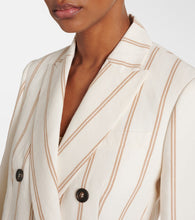Brunello Cucinelli Striped linen and cotton blazer