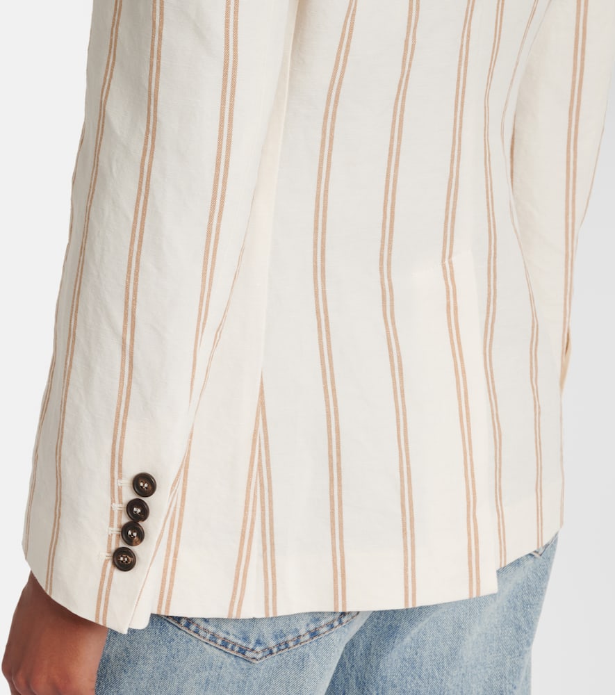 Brunello Cucinelli Striped linen and cotton blazer