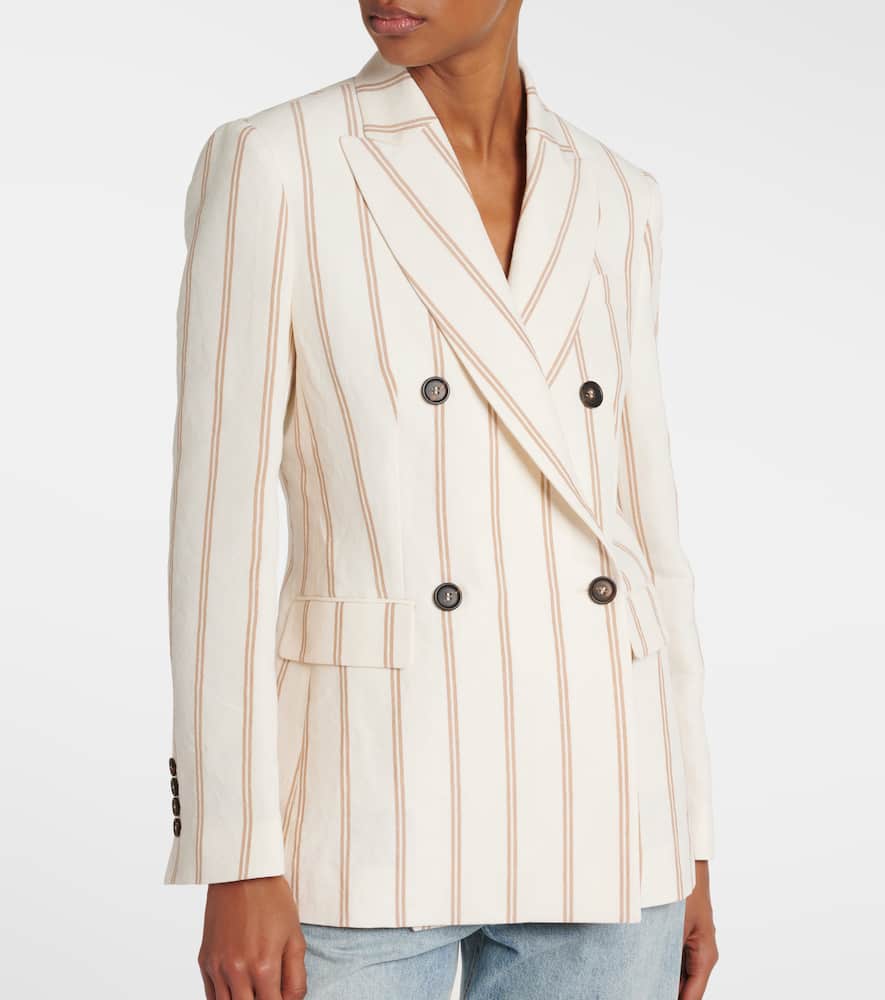 Brunello Cucinelli Striped linen and cotton blazer
