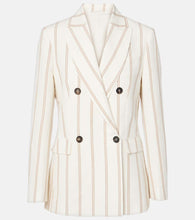 Brunello Cucinelli Striped linen and cotton blazer