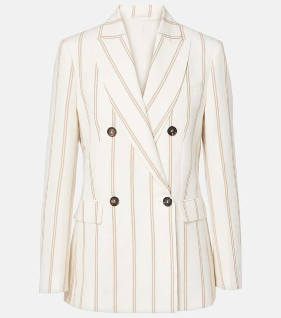 Brunello Cucinelli Striped linen and cotton blazer