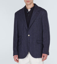 Brunello Cucinelli Striped linen, silk and wool blazer