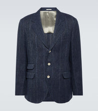 Brunello Cucinelli Striped linen, silk and wool blazer