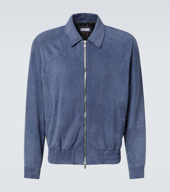 Brunello Cucinelli Suede bomber jacket