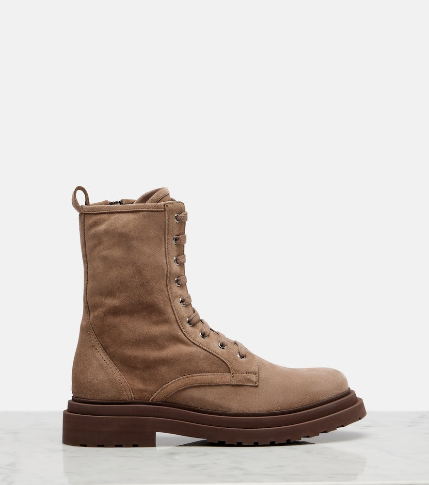 Brunello Cucinelli Suede lace-up boots