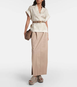 Brunello Cucinelli Suede platform slides