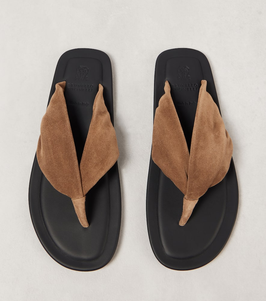 Brunello Cucinelli Suede thong sandals