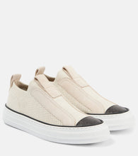 Brunello Cucinelli Suede-trimmed canvas sneakers