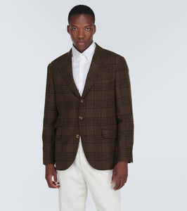 Brunello Cucinelli Tartan wool, silk, and cashmere blazer