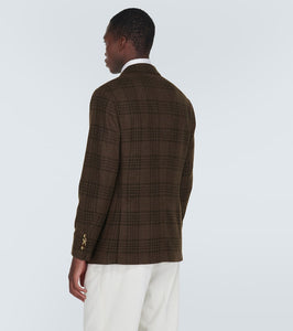 Brunello Cucinelli Tartan wool, silk, and cashmere blazer